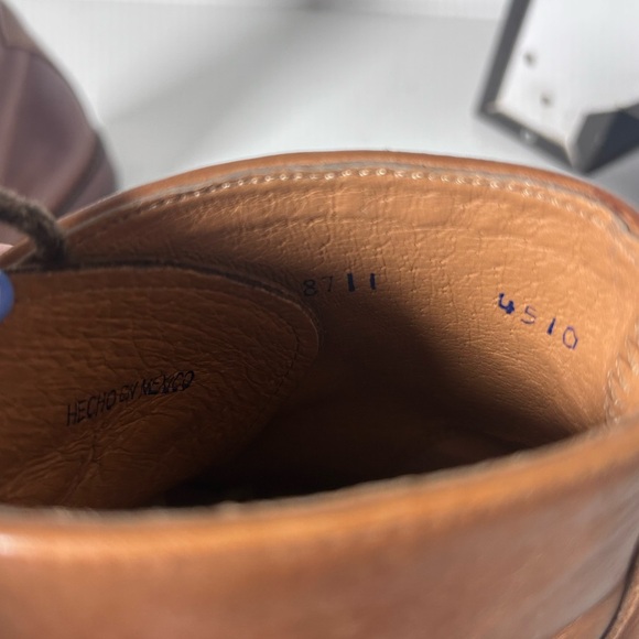 Penny Luck Boots Men’s Brown Leather Lace-Up Chukka Cap Toe Ankle Boot Size 9 - Picture 6 of 8